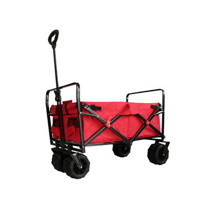 Folding Transoprt Cart 300 Pound Wide Capacity Portable Buggy Garden Camping Outdoor Beach Buggies All Terrain Wheels