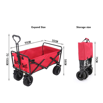 Folding Outdoor Foldable Serving Cart Garden Storage/Shopping/Carrying Cart Steel Cart
