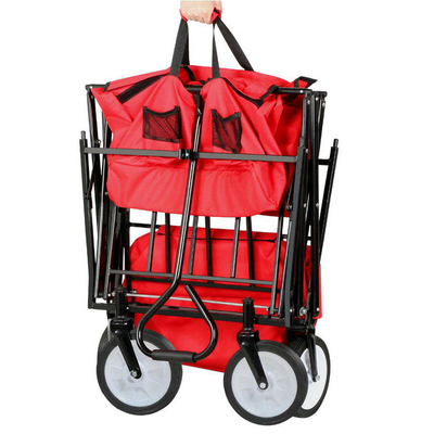 Morden Folding Awning Trolley Folding Cart Camping Cart Beach Service Cart with Rubber Tire